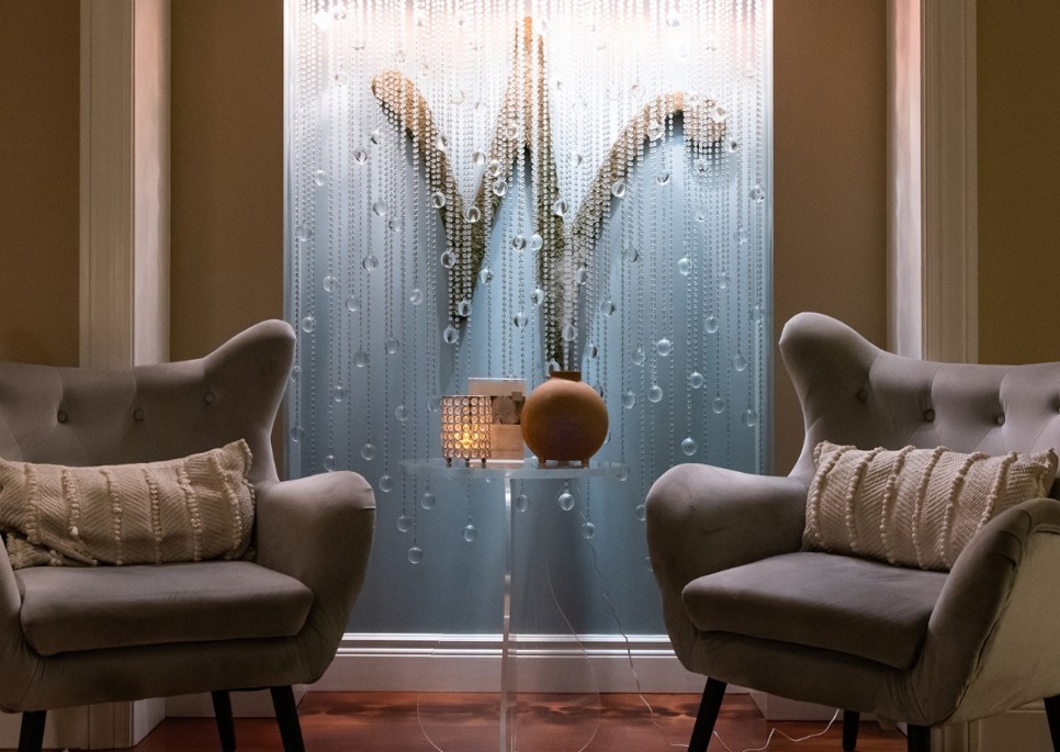 two chairs in lounge area