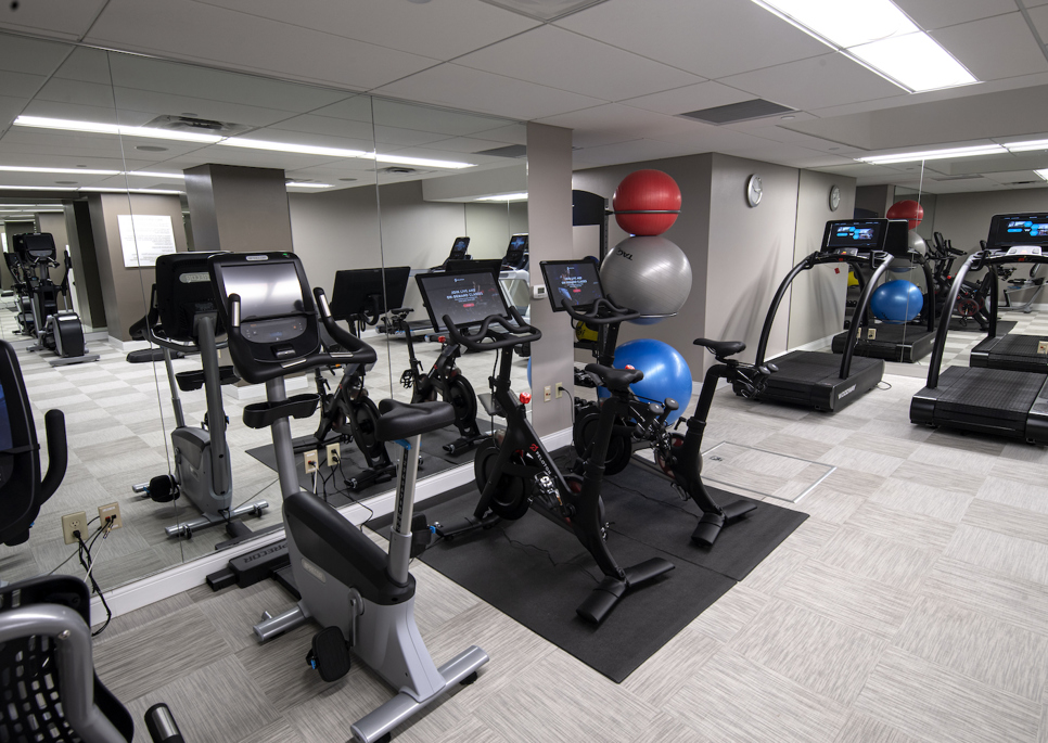 Fitness center bikes